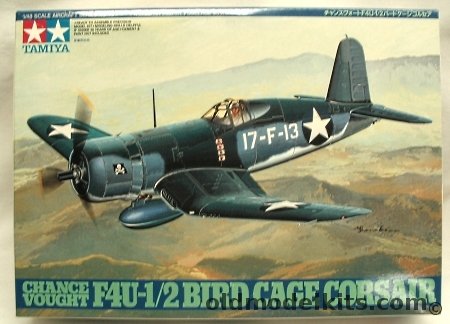 Tamiya 1/48 Chance Vought F4U-1/2 Bird Cage Corsair - US Marine Corp VMF(N)-532 or VMF-213 - (F4U1), 61046-2000 plastic model kit